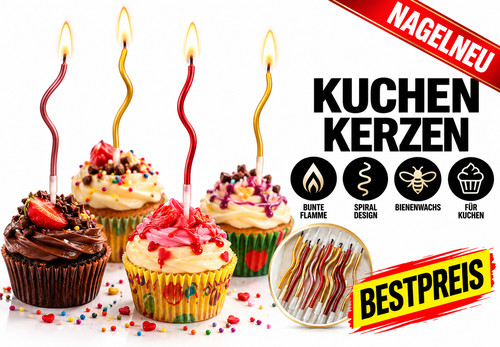Kuchenkerzen gebogen