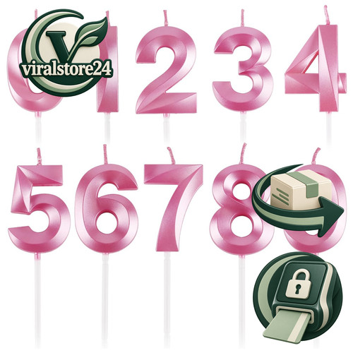 Zahlenkerzen rosa - zahlenkerzen,