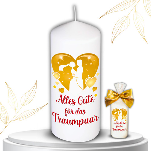 Hochzeitskerze gold alles gute - gold,