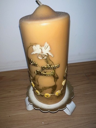 Motivkerze goldene hochzeit - goldene,