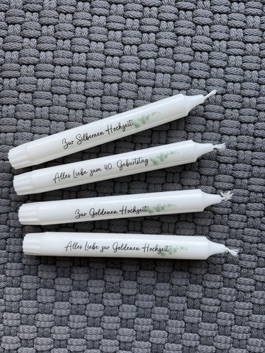 Stabkerze mit schriftzug - stabkerze,