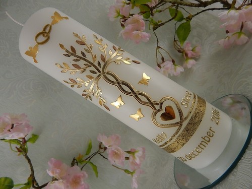 Kerze zur goldenen - , hochzeit