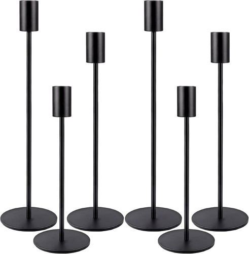 Schwarzen kerzenhaltern set - schwarzen, 6