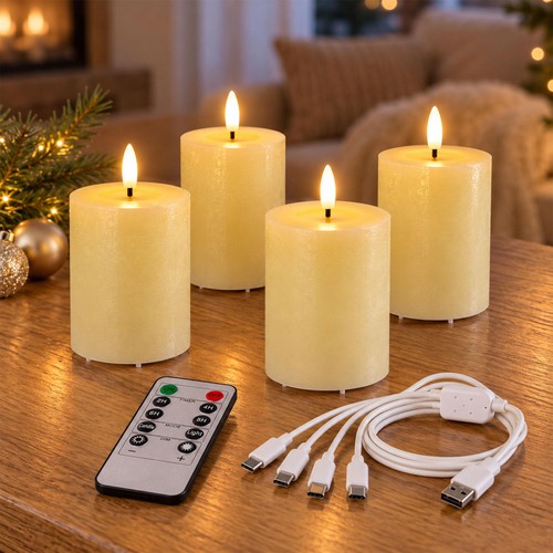 Led kerze creme 4er - creme,