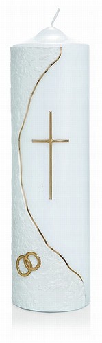 Hochzeitskerze 25x7cm weiß - hochzeitskerze,