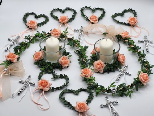 Tischdeko apricot rosen - tischdeko,