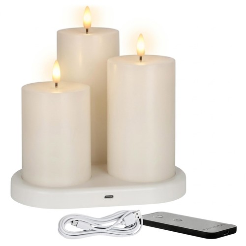 Led kerze 3er set - led,