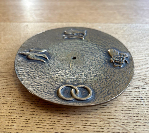 Runder kerzenteller aus metall - runder,
