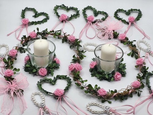 Tischdeko rosa rosen votivglas - tischdeko,