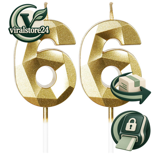Kerzen zahl perlgold - 3d, 66