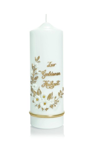 Kerze zur goldenen hochzeit - kerze,